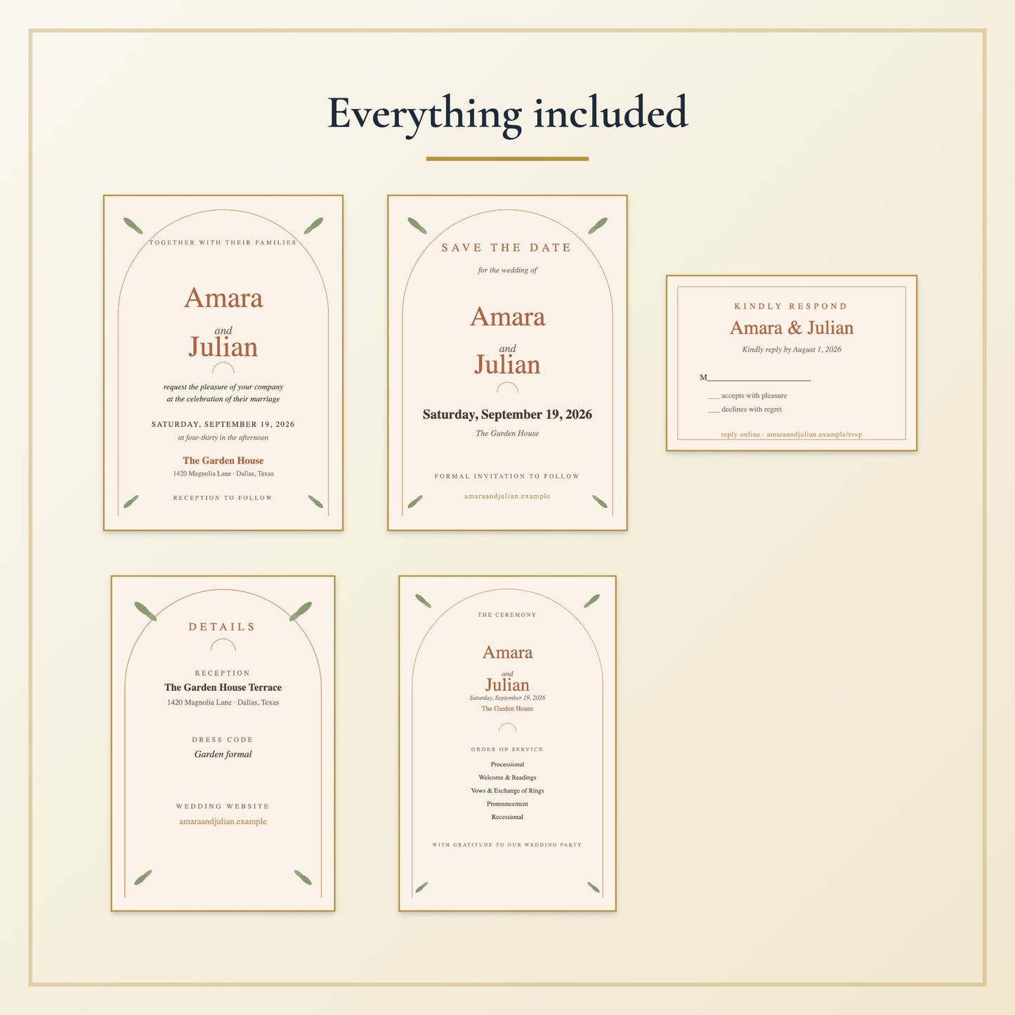 Earthy Artisan Wedding Invitation Suite — Printable Digital Files - Listing image 2