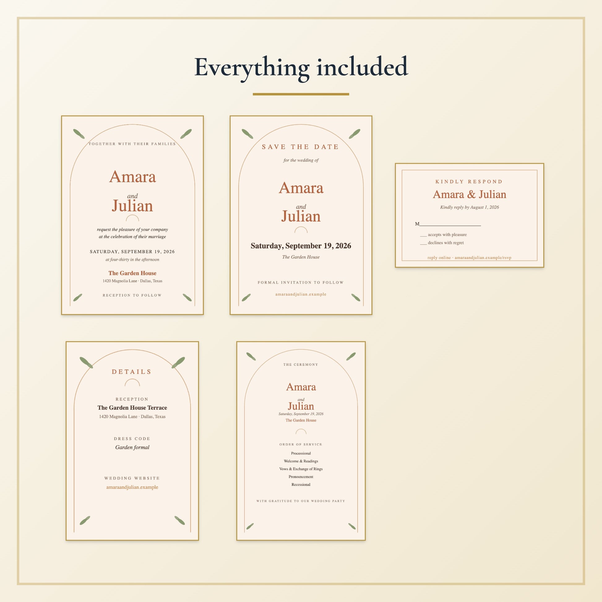 Earthy Artisan Wedding Invitation Suite — Printable Digital Files - Listing image 2