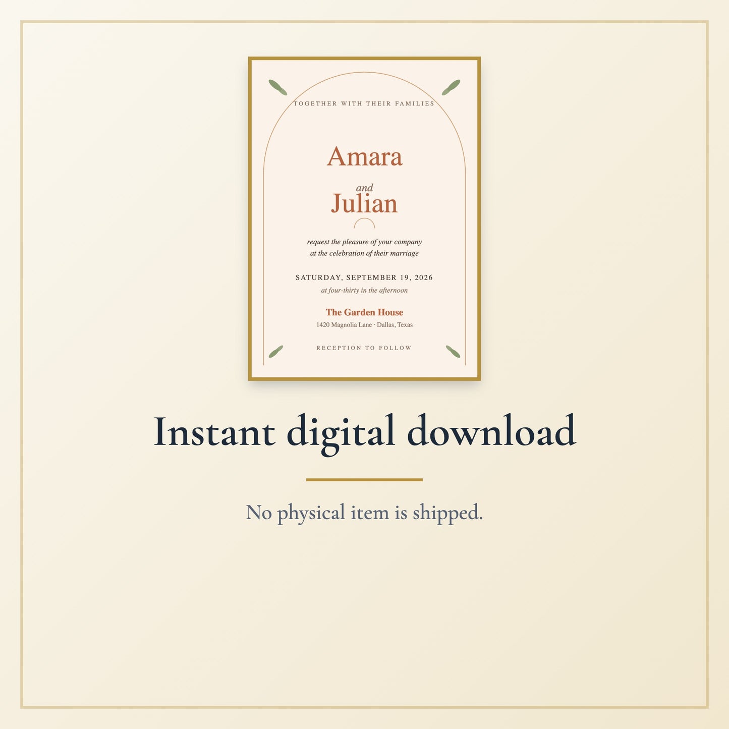 Earthy Artisan Wedding Invitation Suite — Printable Digital Files - Listing image 12