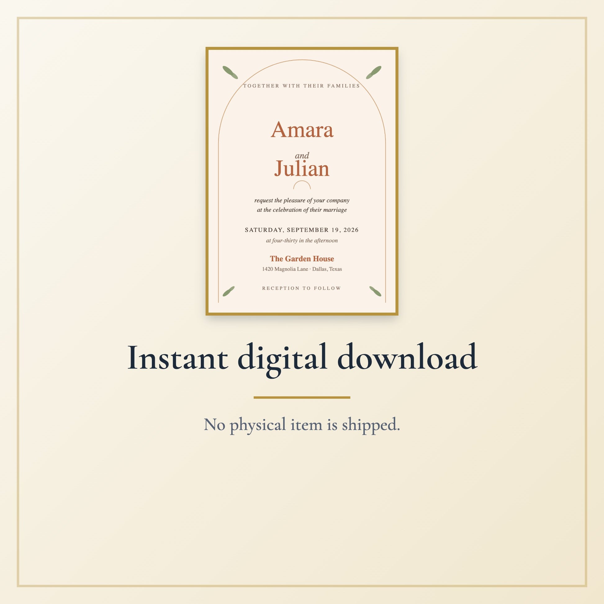 Earthy Artisan Wedding Invitation Suite — Printable Digital Files - Listing image 12