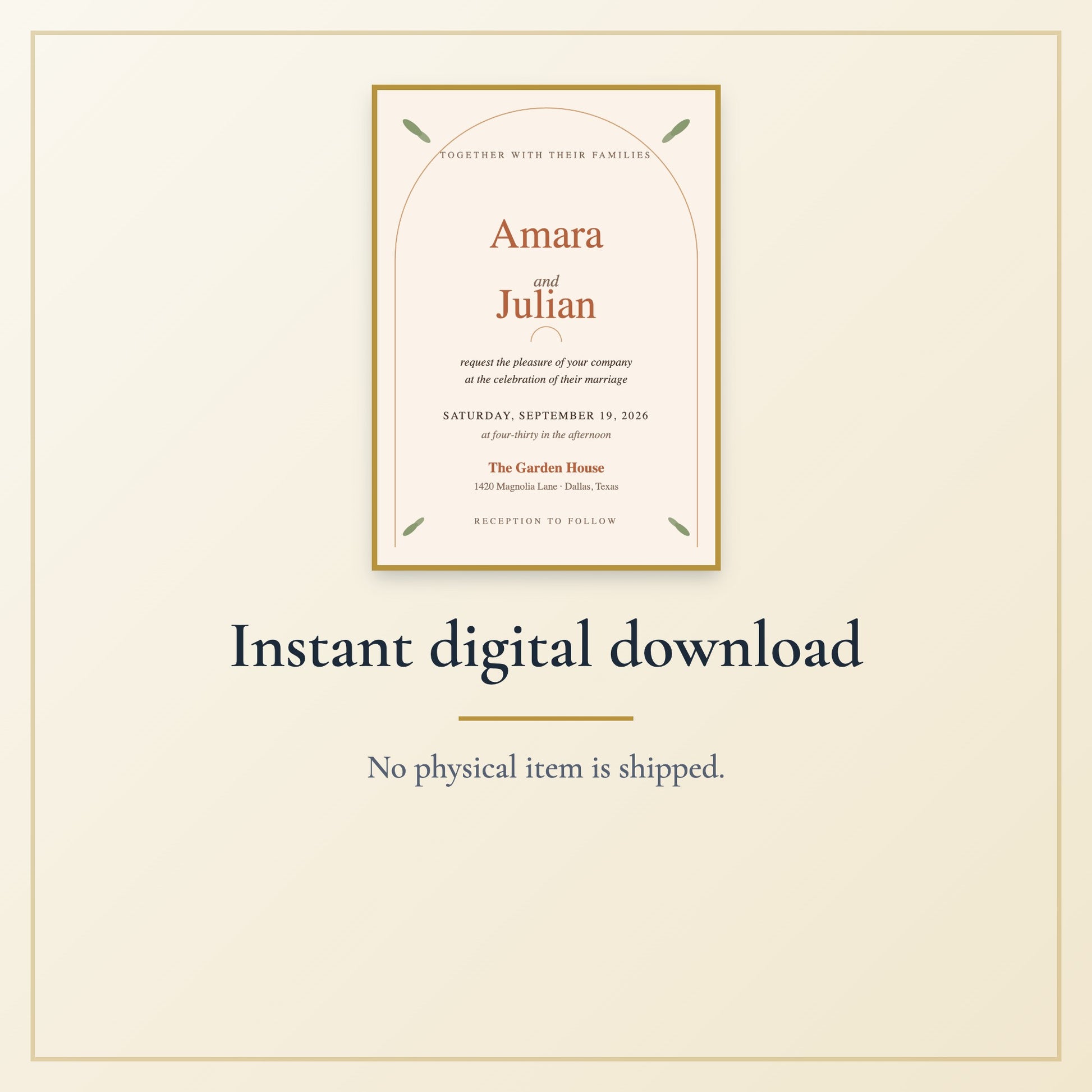 Earthy Artisan Wedding Invitation Suite — Printable Digital Files - Listing image 6