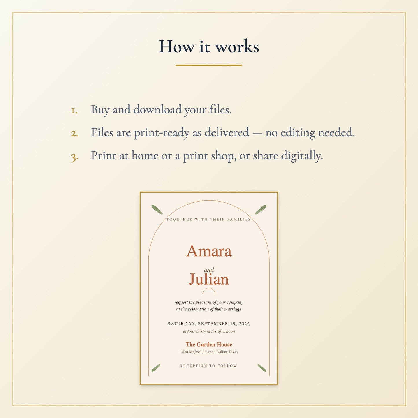Earthy Artisan Wedding Invitation Suite — Printable Digital Files - Listing image 11