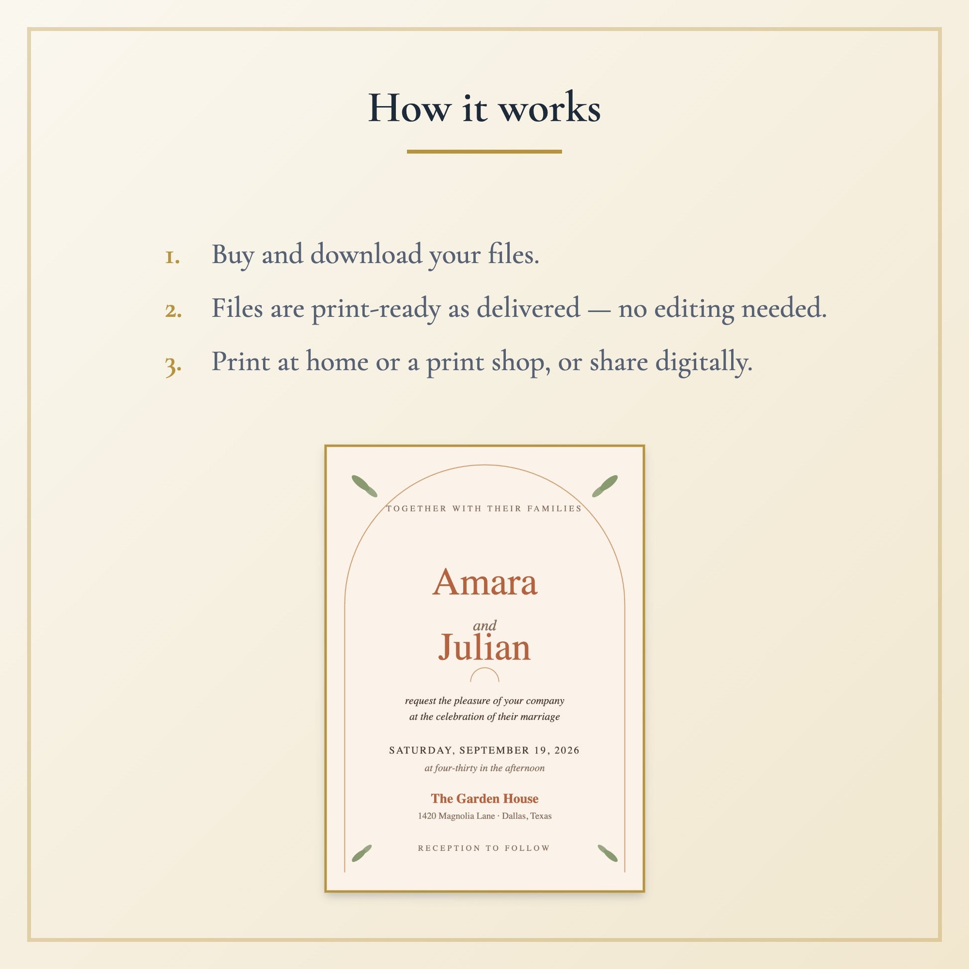 Earthy Artisan Wedding Invitation Suite — Printable Digital Files - Listing image 5