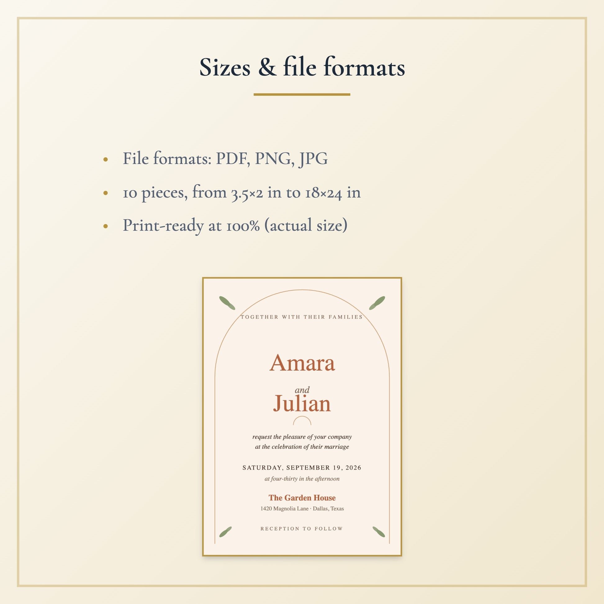 Earthy Artisan Wedding Invitation Suite — Printable Digital Files - Listing image 4