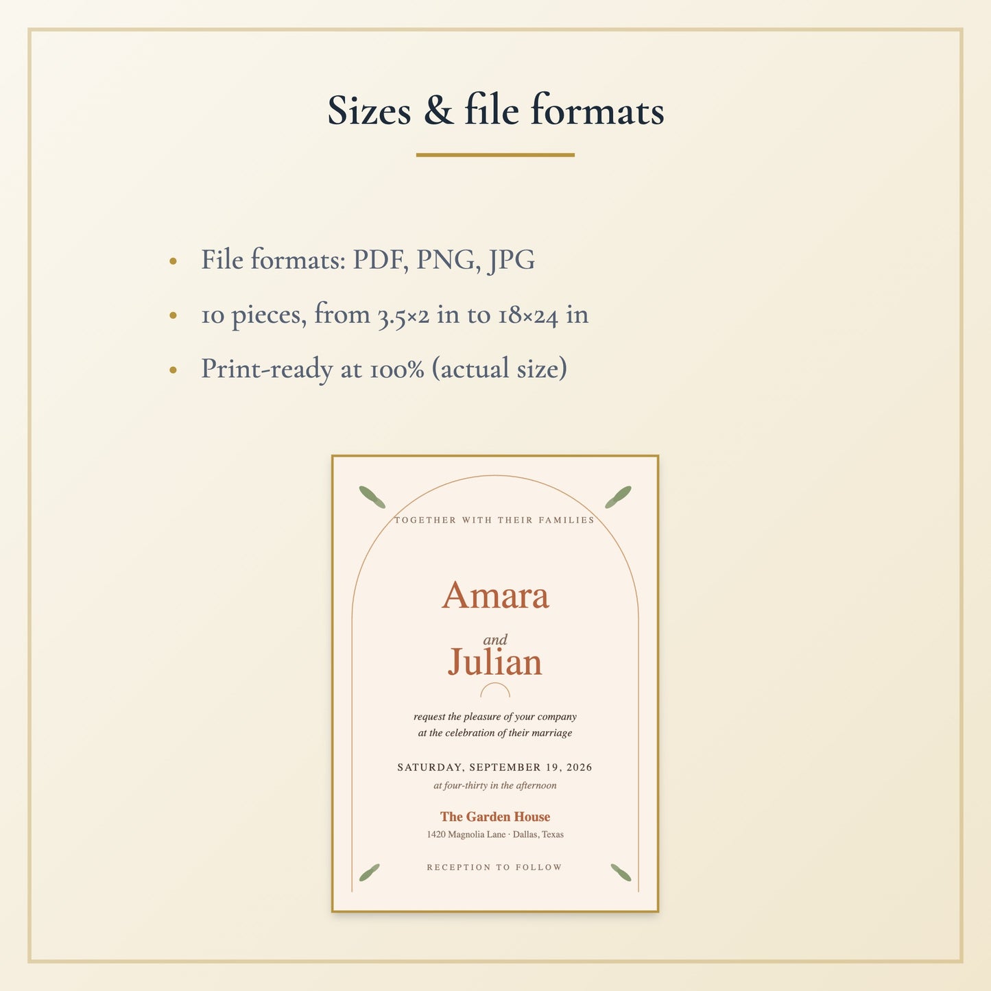 Earthy Artisan Wedding Invitation Suite — Printable Digital Files - Listing image 10