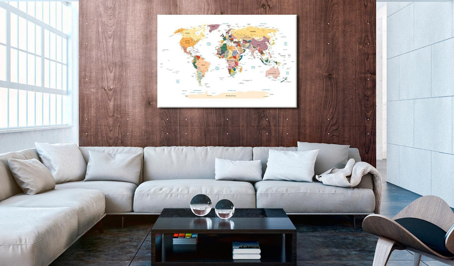 Canvas Print - World Map: Travel Around the World - www.trendingbestsellers.com